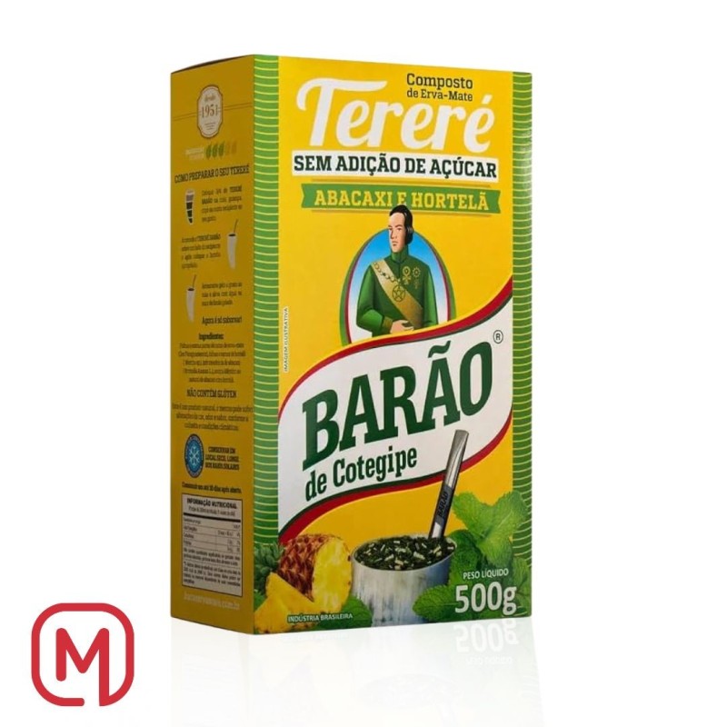 Erva Mate Tererè Abacaxi e Hortela Barao de Cotegipe 500G.