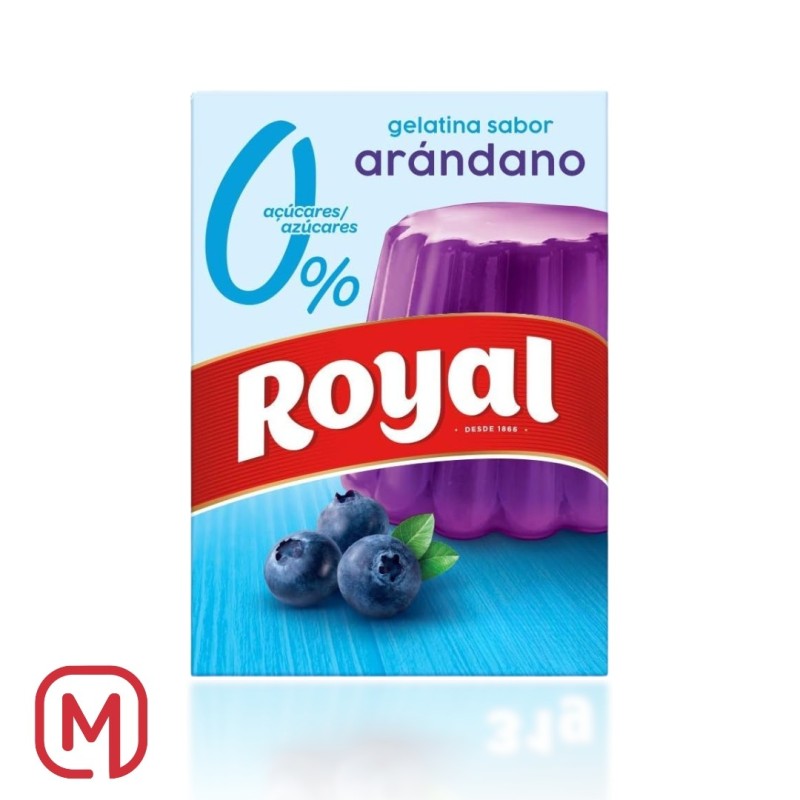 Gelatina gusto Mirtillo, Arandano  0% zucchero, Light Royal 114G.