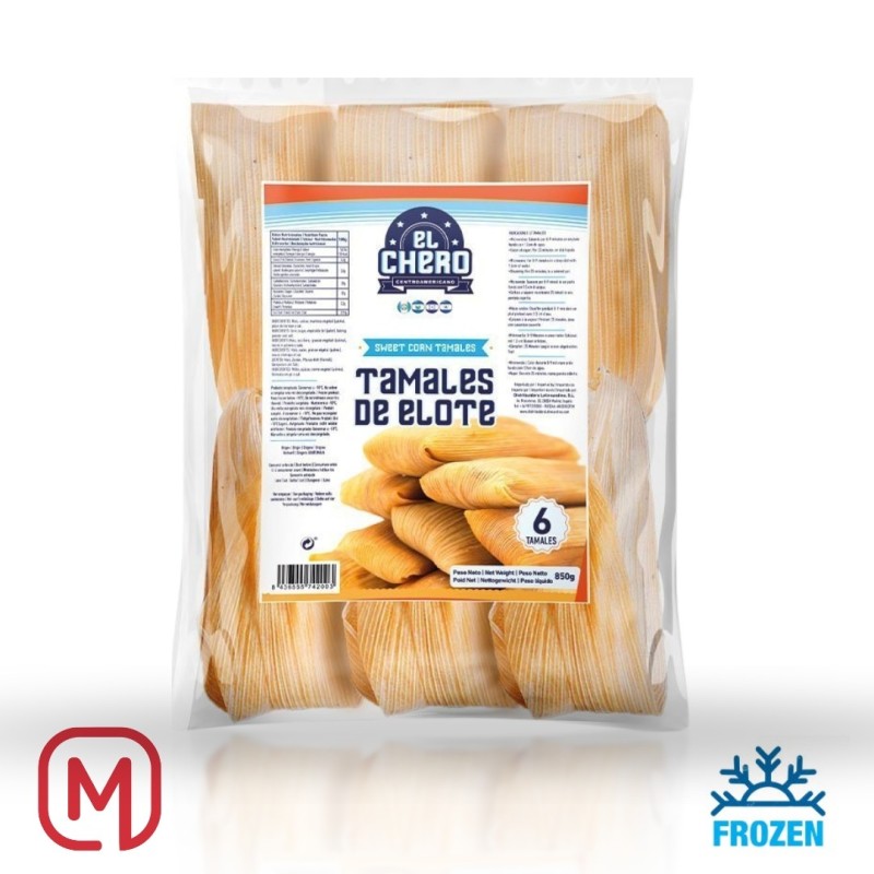 Tamales de Elote 6pz congelado, El Chero