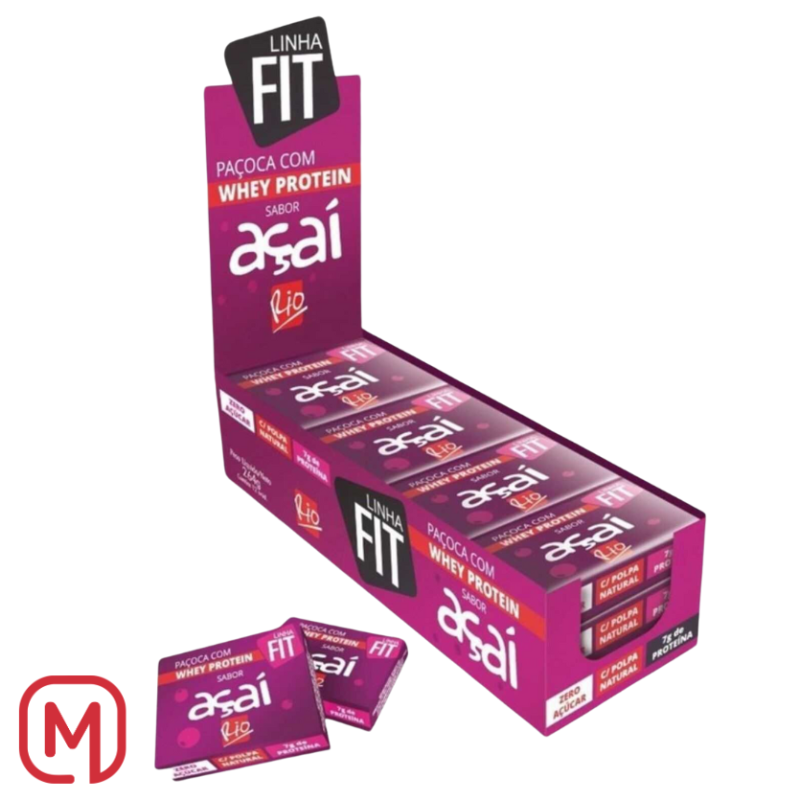 Paçoca con Whey Protein sapore Açai (Paçoca con Whey Protein Açai) 264G.