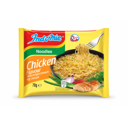 Noodles istantanei Indomie gusto pollo 70g, pronti in pochi minuti.