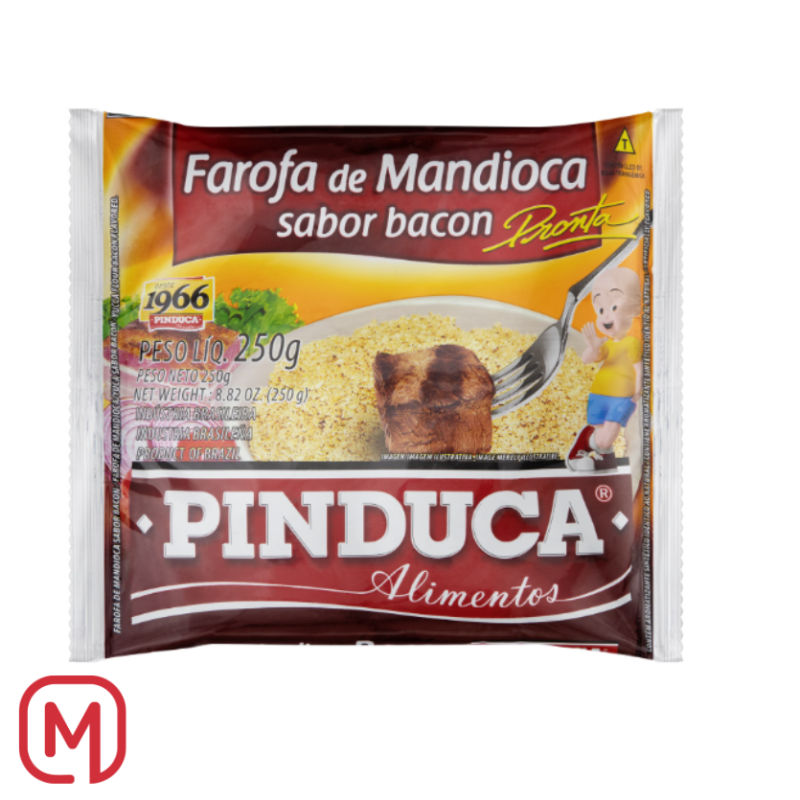 Farofa de Mandioca sabor bacon Pinduca 250g