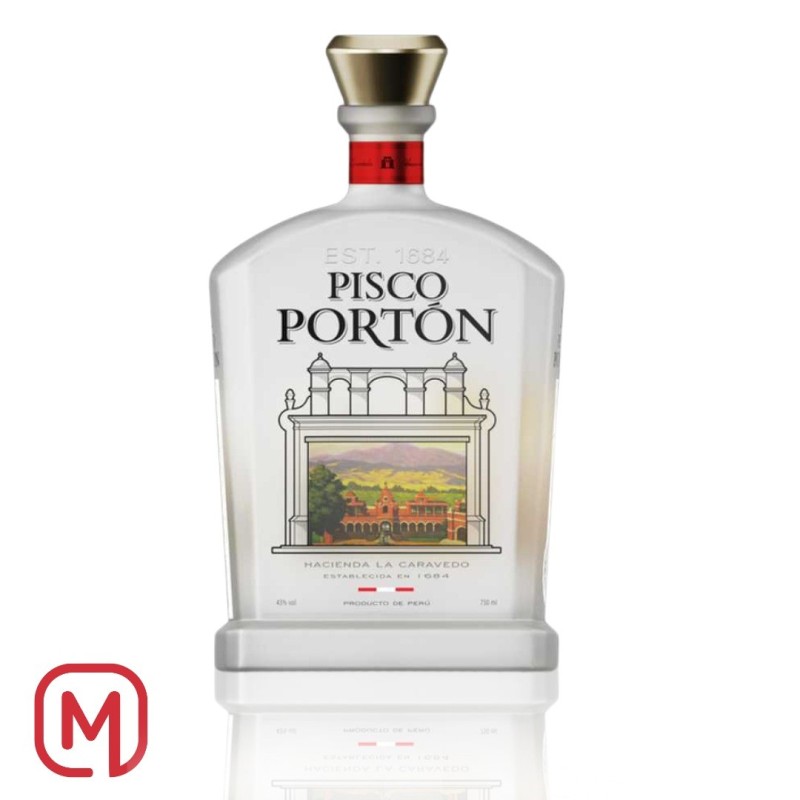 Pisco Porton, Mosto verde  Hacienda la Caravedo 700ml de coleccion
