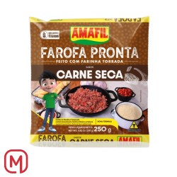 Farofa Pronta - carne seca 250gr Amafil