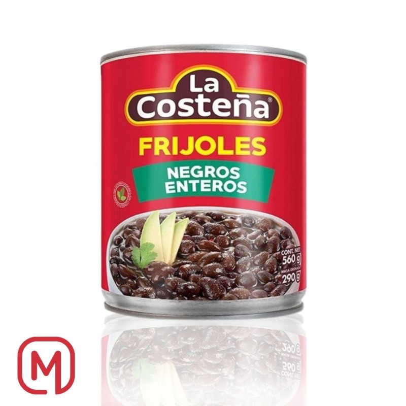 Frijoles Negros Enteros, La Costeña 290gr