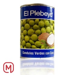 Gandul Verdi con Cocco, Gandules Verdes con Coco, Plebeyos 425ml.