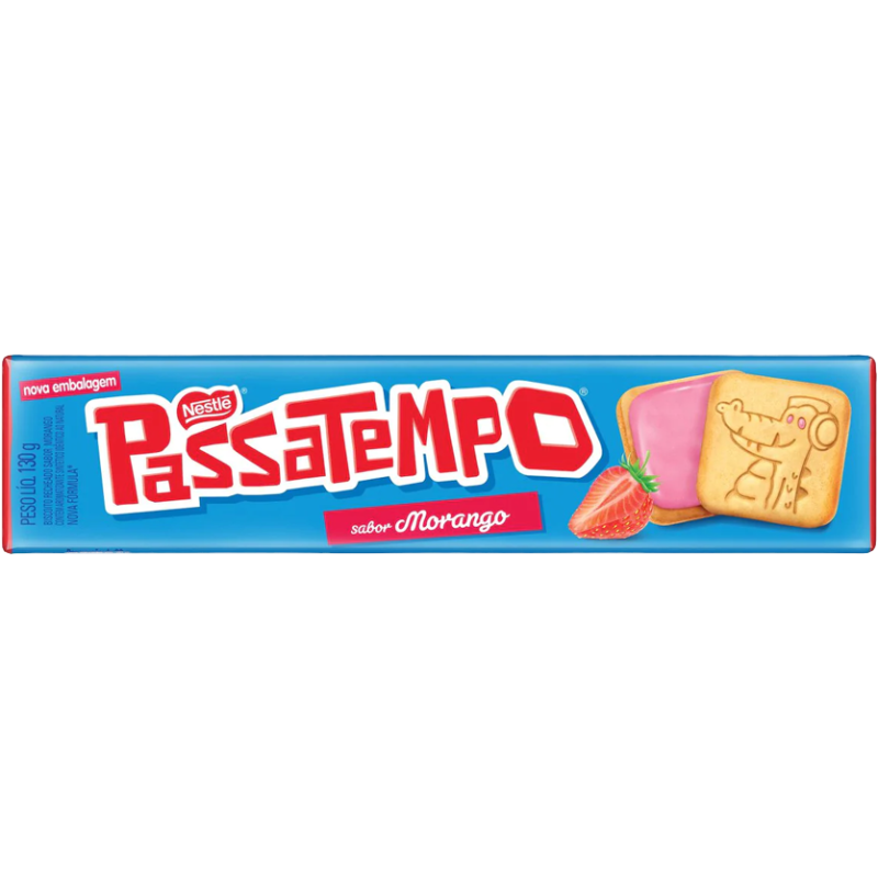 Biscoito Recheado de Morango Passatempo Nestlé 130 Gr.