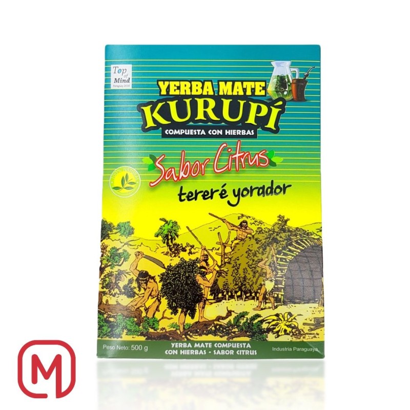 Yerba Mate Kurupi gusto Citrus, Tererè yorador 500g.